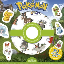 Pokémon - Pochette de stickers repositionnables Cherche-et-trouve et jeux ! Pochette de 30 autocollants épais et repositionnables avec 4 décors Dès 3 ans