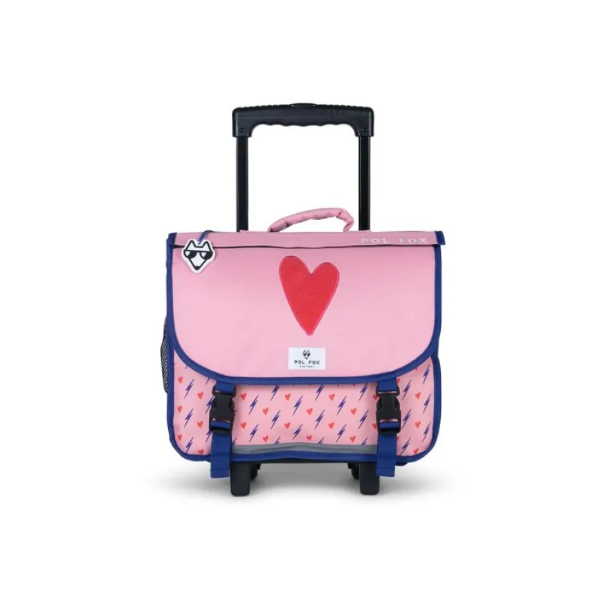 Pol Fox Factory - Cartable scolaire - 38 cm, réversible - Cœur