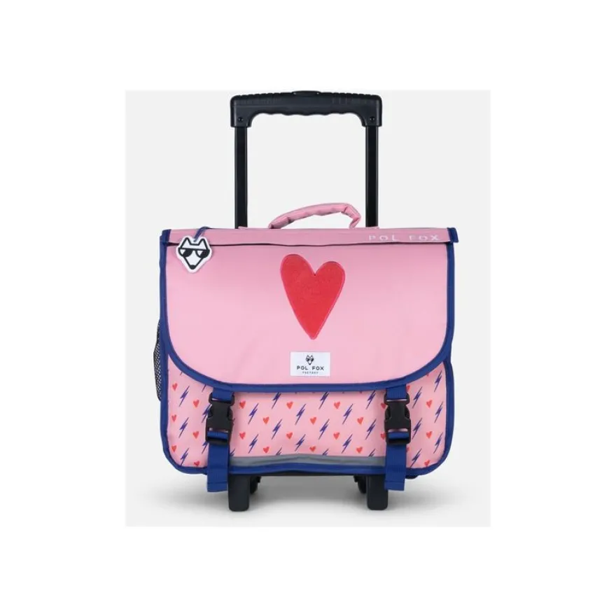 Pol Fox Factory - Cartable scolaire - 38 cm, réversible - Cœur