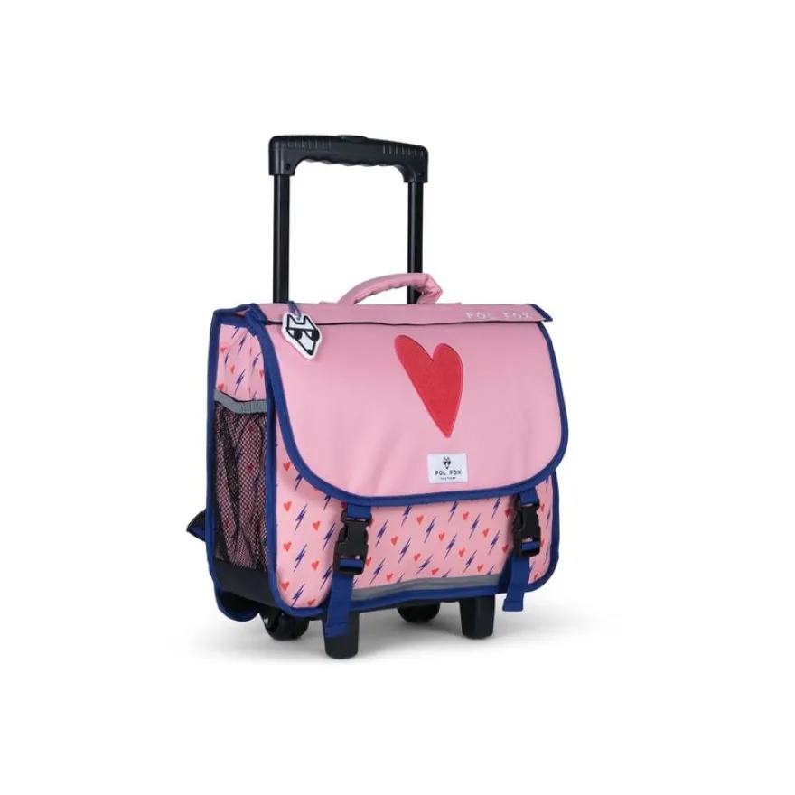 Pol Fox Factory - Cartable scolaire - 38 cm, réversible - Cœur