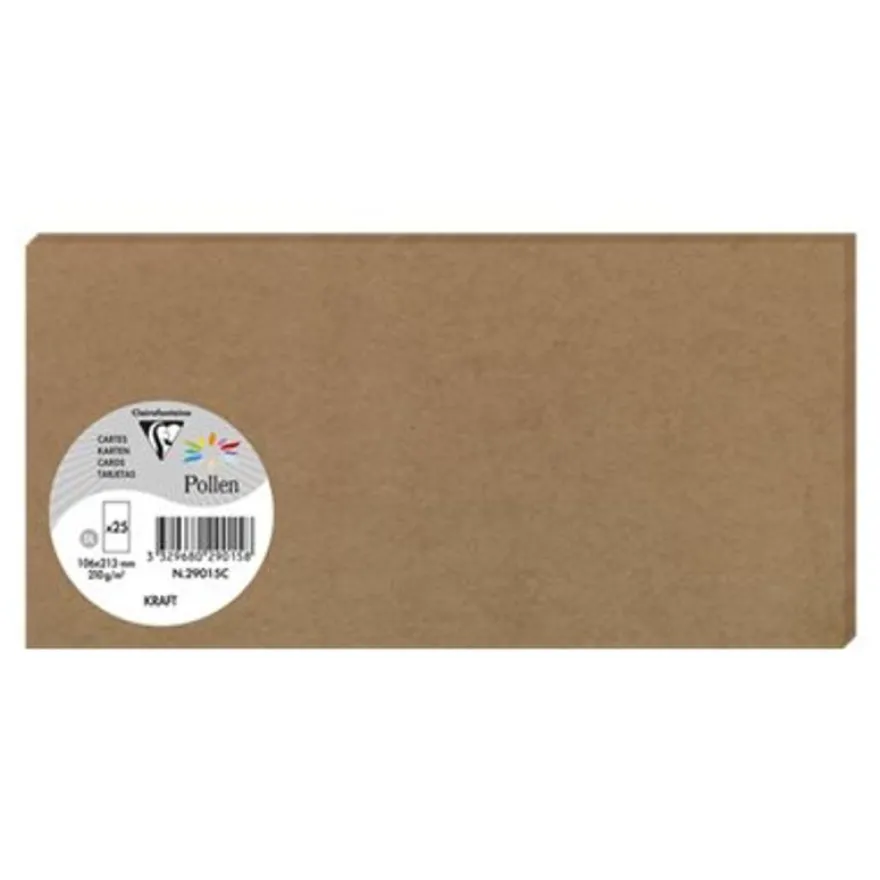 Pollen - 25 Cartes - 106 x 213 mm - 200 g/m² - kraft