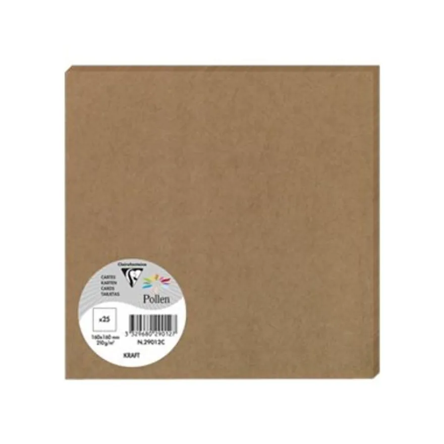 Pollen - 25 Cartes - 160 x 160 mm - 200g/m² - kraft