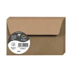 Pollen - 20 Enveloppes - 90 x 140 mm - 135 g/m² - kraft