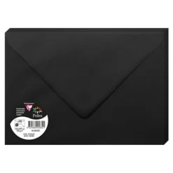 Pollen - 20 Enveloppes - International C5 (162 x 229 mm) - en pointe - côté ouvert - imprimable - noir