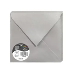 Pollen - 20 Enveloppes gommées - 165 x 165 mm - 120 g/m² - argent