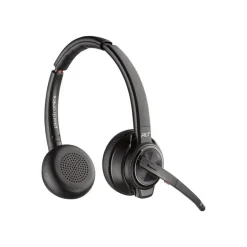 Poly Savi 8220 - Savi 8200 series - micro-casque - sur-oreille - DECT / Bluetooth - sans fil - USB-A via adaptateur Bluetooth - noir - certifié Zoom, certifié UC
