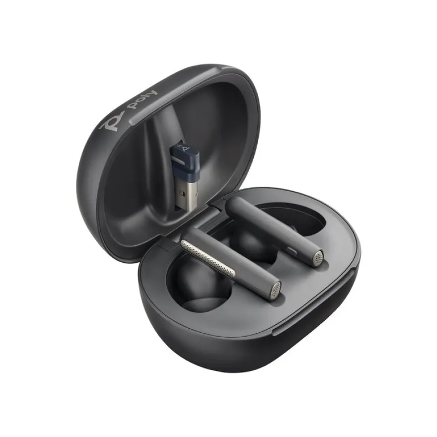 Poly Voyager Free 60+ - Écouteurs sans fil avec micro - Bluetooth - Suppresseur de bruit actif - noir