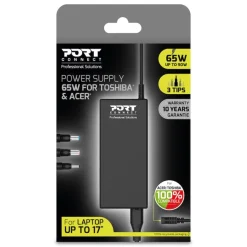 PORT - Chargeur secteur pour ordinateur portable ACER/TOSHIBA - 65 Watt