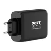 PORT Connect - Adaptateur secteur - GaN - 130 Watt - 4 connecteurs de sortie (USB type A, 3 x USB-C) - sur le câble : USB-C - Europe