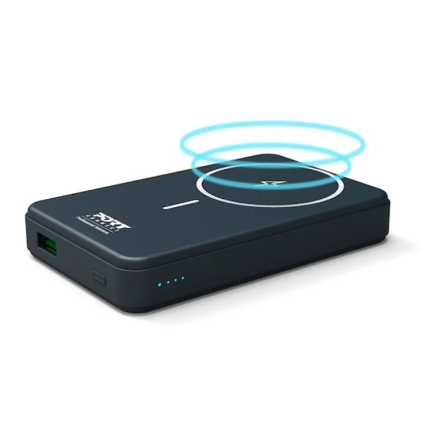 PORT Connect - Batterie de secours sans fil - 10000 mAh - 2 connecteurs de sortie (USB type A, 24 pin USB-C) - sur le câble : USB-A