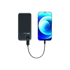 PORT Connect - Batterie de secours - 10000 mAh - 2 connecteurs de sortie (2 x USB) - sur le câble : USB-A