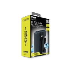 PORT Connect - Batterie de secours - 10000 mAh - 4 connecteurs de sortie (3 x USB-C, USB) - sur le câble : USB-C
