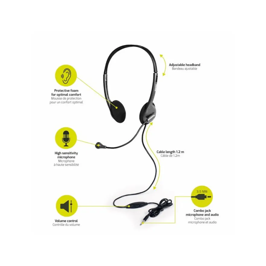 PORT Connect - casque filaire avec micro - noir