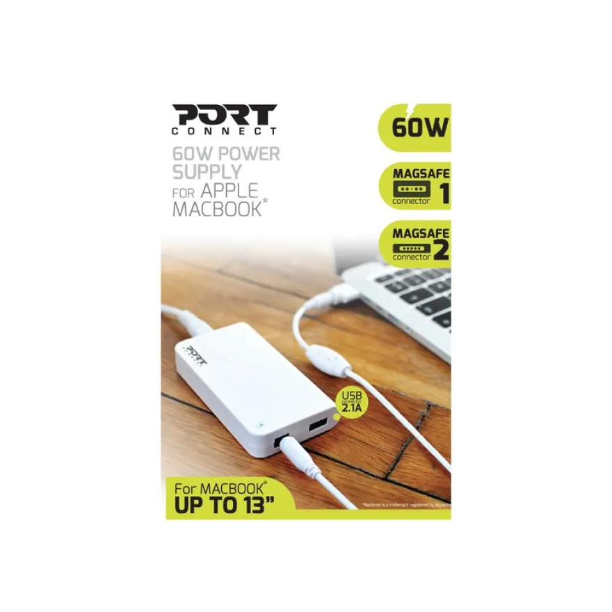 Port Connect - chargeur secteur pour Macbook/Macbook pro 11/12/13" - 1 USB