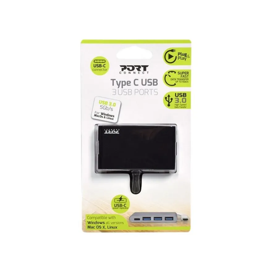 PORT Connect - Hub 3 ports USB 3.0 + 1 port USB type C