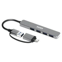 PORT Connect - Hub - USB-C/USB-A - 4 ports USB 3.0