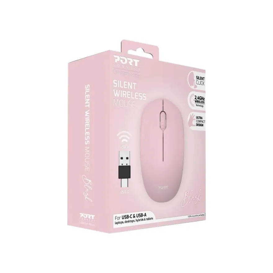 PORT Connect - Souris sans fil - rose