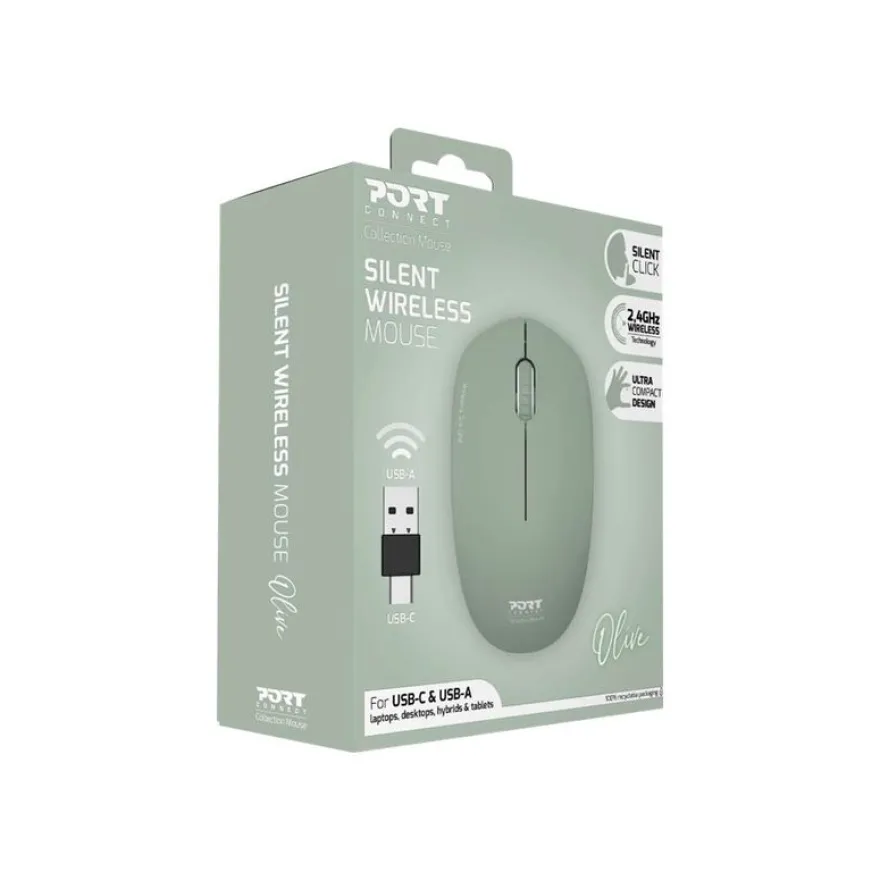 PORT Connect - Souris sans fil - olive