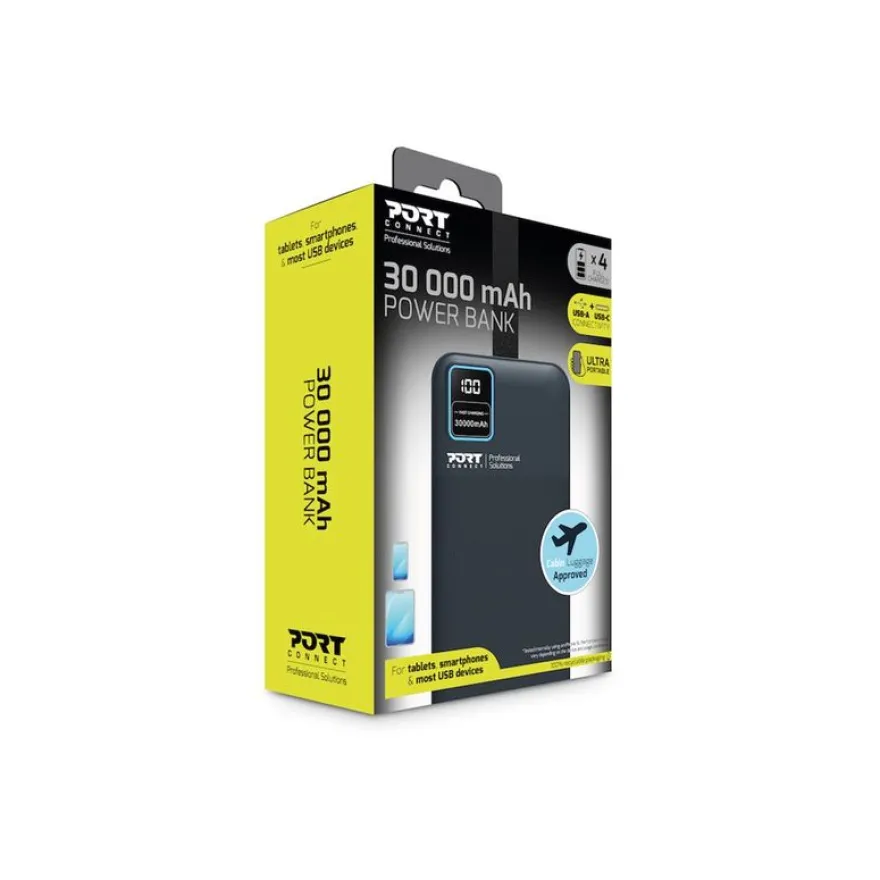 PORT Connect Adventure - Batterie de secours - 30000 mAh - 2 connecteurs de sortie (2 x USB)