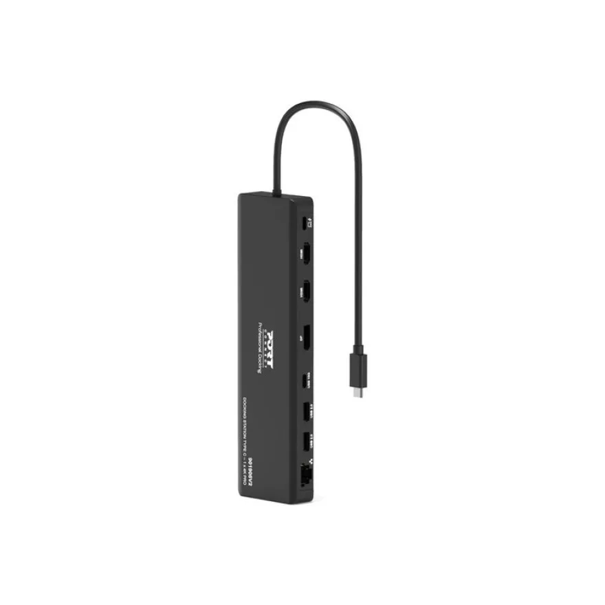 PORT connect Professional Docking USB-C 1 X 4K ++ TRAVEL - Station d'accueil - USB-C 3.1 Gen 2 - DP, 2 x HDMI - 1GbE