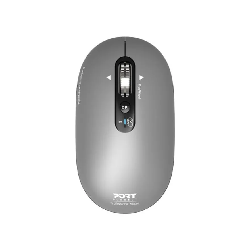 PORT Connect Professional PURE - Souris sans fil - rechargeable - 4 boutons - gris