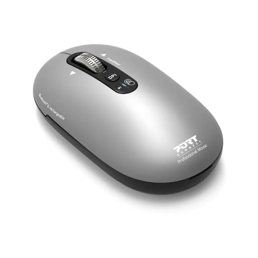 PORT Connect Professional PURE - Souris sans fil - rechargeable - 4 boutons - gris