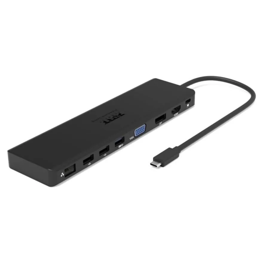 PORT connect TRIPLE SCREEN TRAVEL - Station d'accueil - USB-C 3.1 Gen 2 - DP, HDMI, VGA - 1GbE