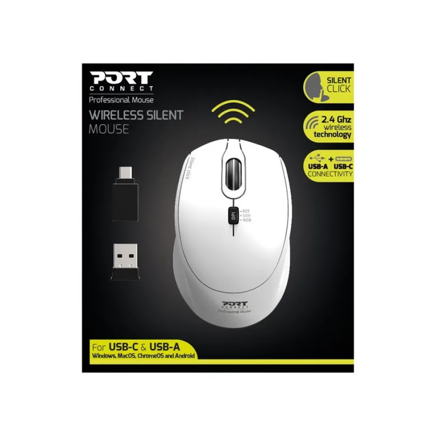 PORT DESIGNS - Souris sans fil - silencieuse - blanc