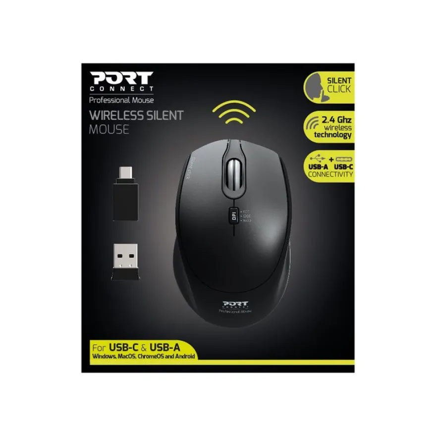 PORT DESIGNS - Souris sans fil - silencieuse - noir