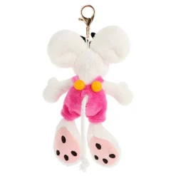 Porte-clés peluche Diddl en salopette Rose 15cm