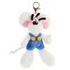 Porte-clés peluche Diddl en salopette Bleue 15cm