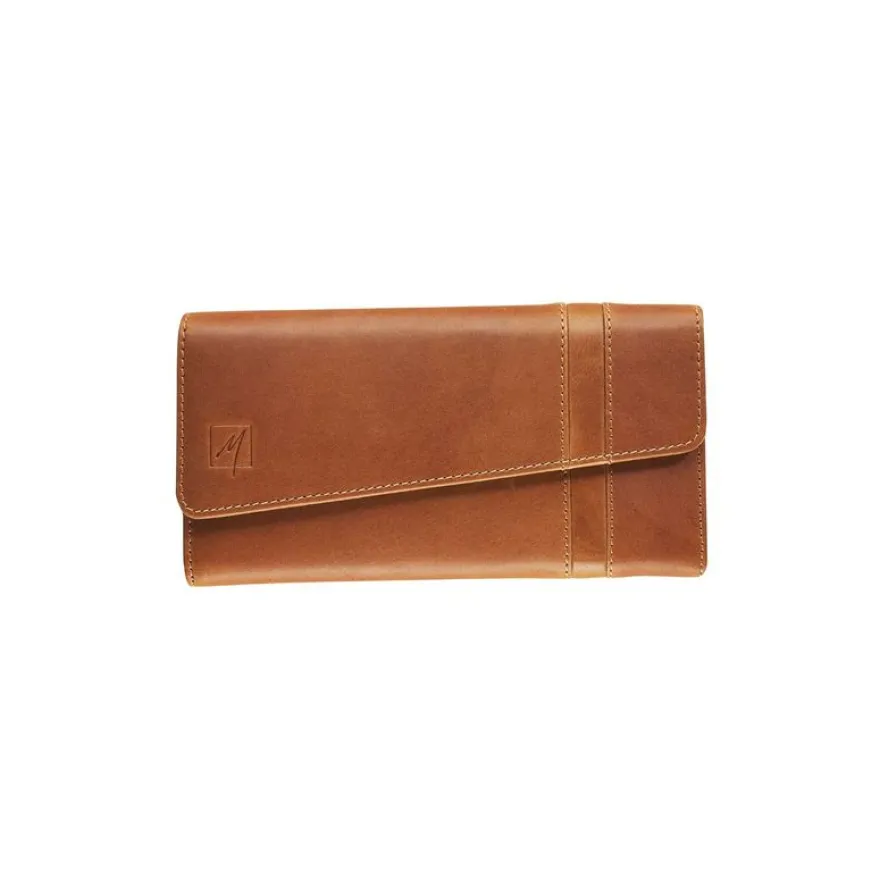 Portefeuille avec bouton-pression Florence - cognac - label M