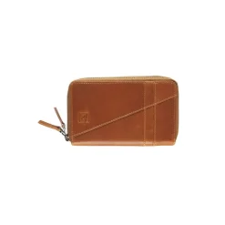 Portefeuille double fermeture éclair Forence - cognac - label M