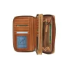 Portefeuille double fermeture éclair Forence - cognac - label M