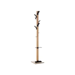 Porte-manteau en bois naturel avec porte parapluie EASYCLOTH - noir