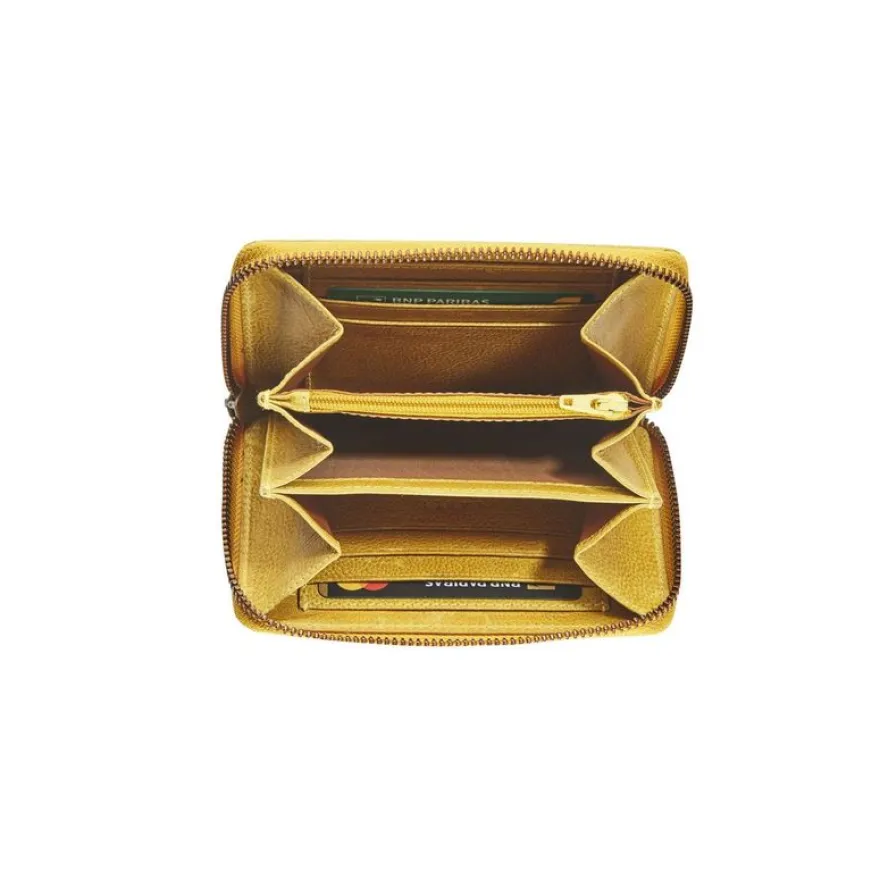 Porte-monnaie à fermeture éclair Savannah - petit format - ocre - label M