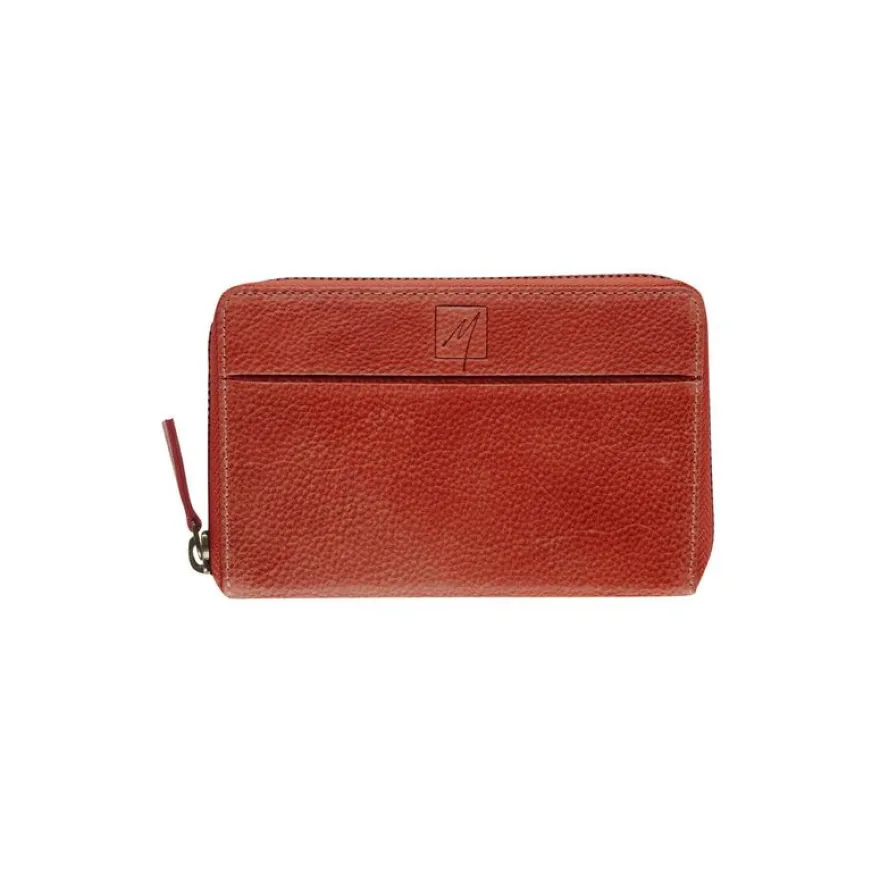 Porte-monnaie à fermeture éclair Savannah - petit format - rouge - label M