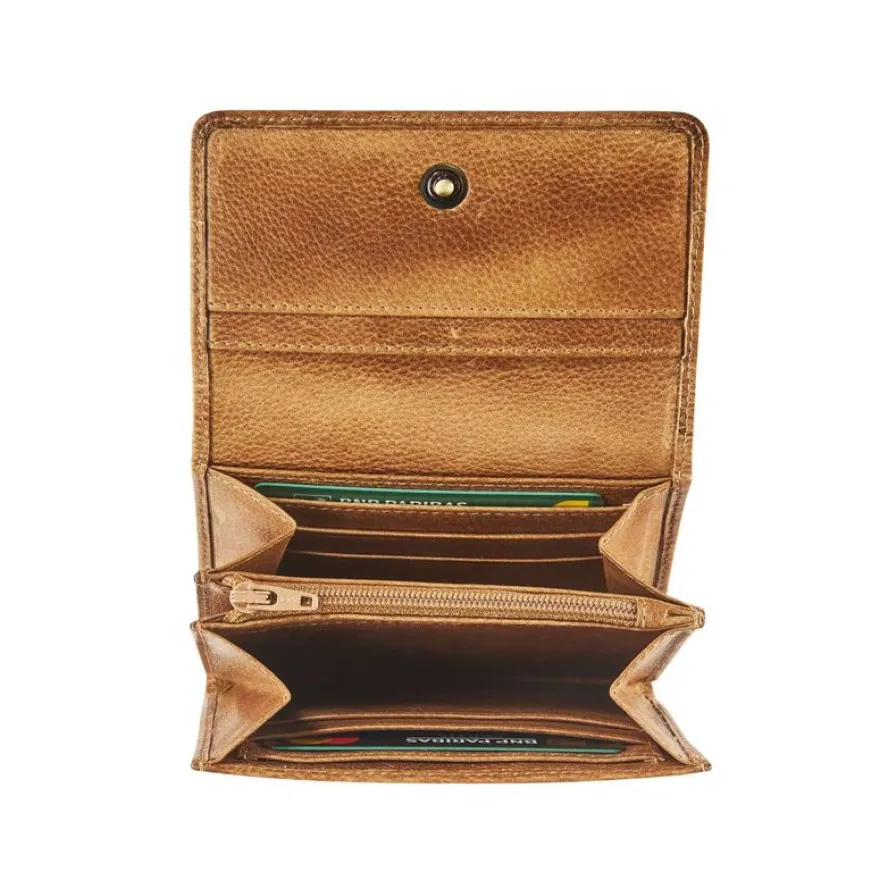 Porte-monnaie compact Savannah - cognac - label M