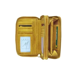 Porte-monnaie double fermeture éclair Savannah - ocre - label M