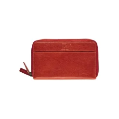 Porte-monnaie double fermeture éclair Savannah - rouge - label M