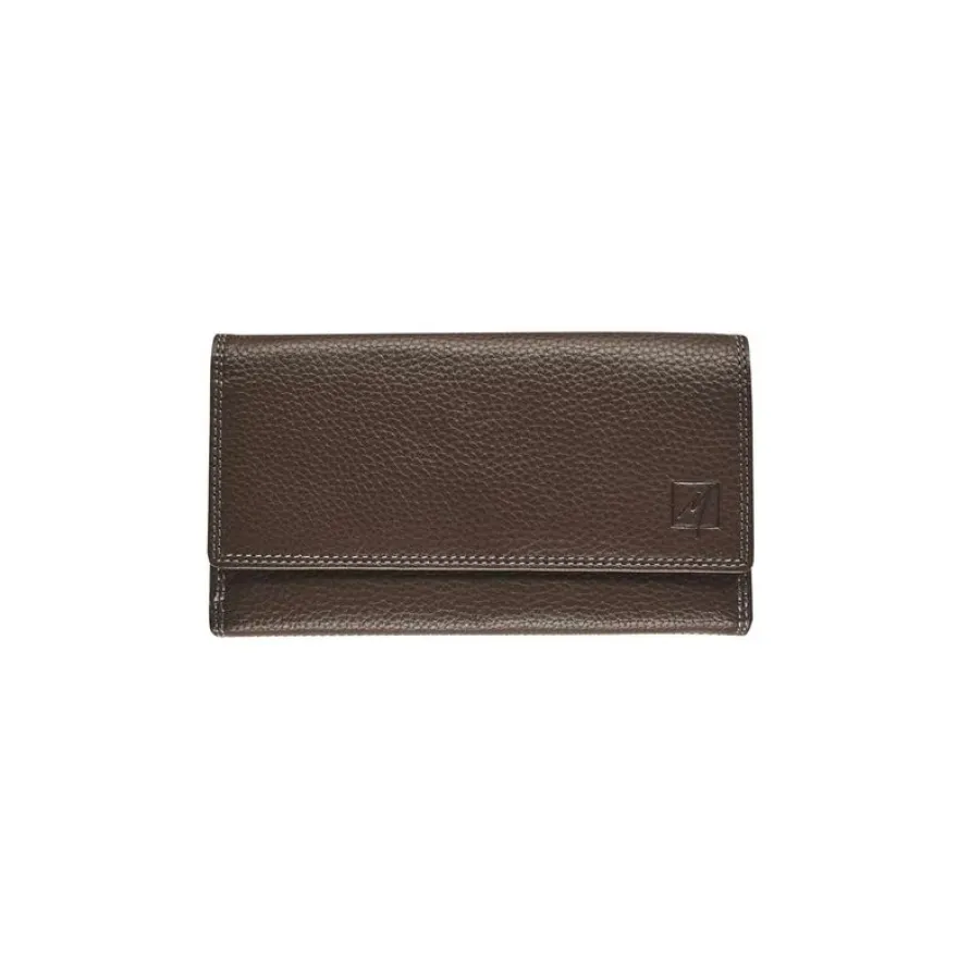 Porte-monnaie double fermeture éclair Dakota - brun - label M