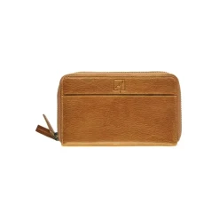 Porte-monnaie double fermeture éclair Savannah - cognac - label M