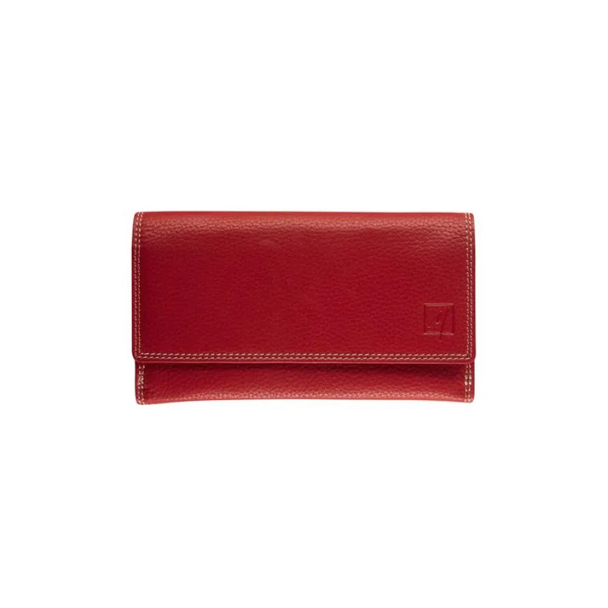 Porte-monnaie double fermeture éclair Dakota - rouge - label M