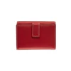 Porte-monnaie fermeture à bouton avec 4 poches fenêtres Dakota - rouge - label M