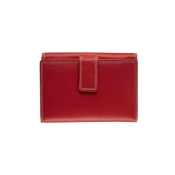 Porte-monnaie fermeture à bouton avec 4 poches fenêtres Dakota - rouge - label M