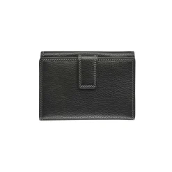 Porte-monnaie fermeture à bouton avec 4 poches fenêtres Dakota - noir - label M