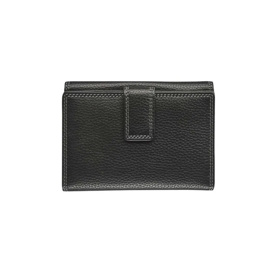 Porte-monnaie fermeture à bouton avec 4 poches fenêtres Dakota - noir - label M