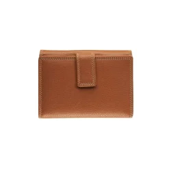 Porte-monnaie fermeture à bouton avec 4 poches fenêtres Dakota - cognac - label M