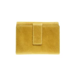Porte-monnaie fermeture à bouton avec 4 poches fenêtres Savannah - ocre - label M