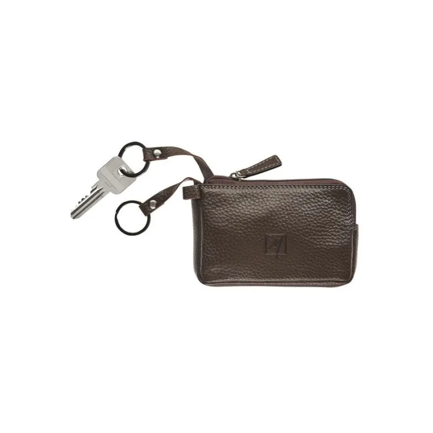 Porte-monnaie/porte-clés avec fermeture éclair Dakota - brun - label M